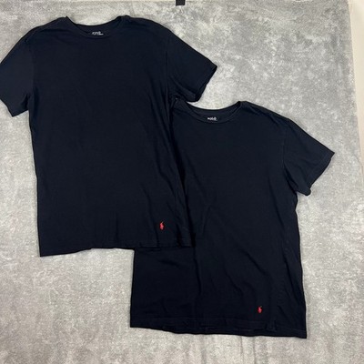 Lot of 2 Polo Ralph Lauren T Shirt Mens XL Black Basics Lightweight