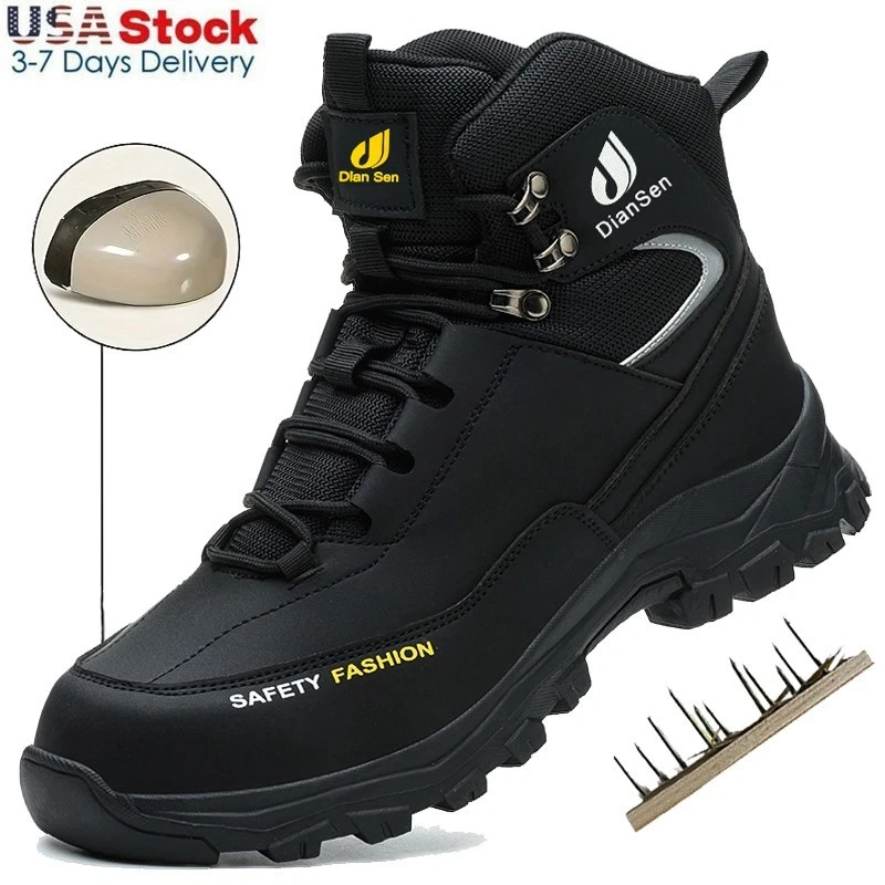 Men's Waterproof Steel Toe Work Boots Safety Shoes for Construction Work Shoes