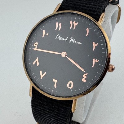 Eastern Arabic Numerals Quartz Watch Unisex 30m Rose Gold Tone Steel New Batte