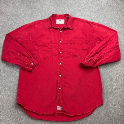 Levis Jeanshemd Erwachsene Large Red Tab Western Rodeo Cowboy USA 90s Herren