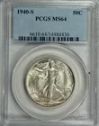 1940-S Silver Walking Liberty Half Dollar – PCGS MS64 – Free US Shipping