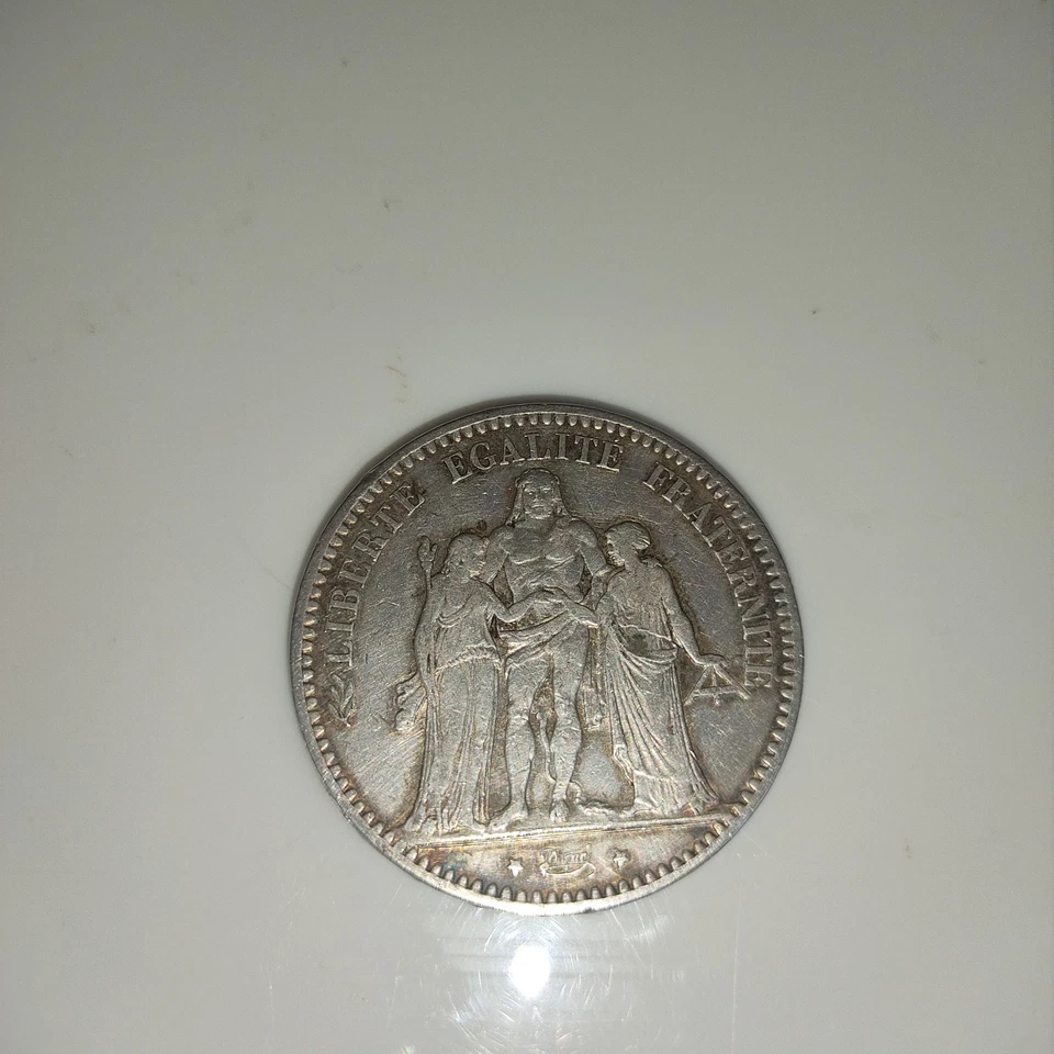 Piece de monnaie 5 Francs Hercule 1875 A Argent Monnaie Française de Collection - Photo 2/2