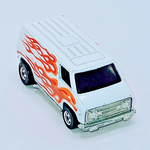 Vintage 1974 Hot Wheels Super Van '70s Van White w/Flames BW Very Good Condition