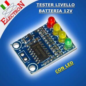 TESTER LIVELLO BATTERIA 12V Piombo a 4 LED Lead acid BATTERY LED LEVEL INDICATOR