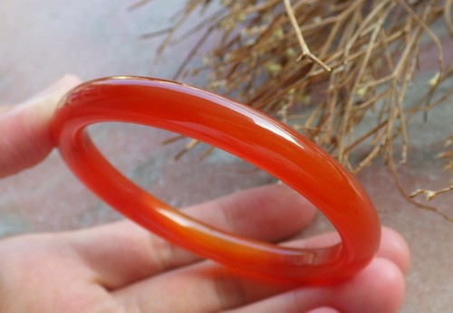 1 Pcs CHINESE Red AGATE JADE JADE Round circle Bangle Bracelet 54 mm 397754 - Picture 4 of 9