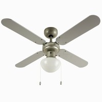 Minisun 42 Metal Grey Modern Ceiling Fan With Frosted Opal Glass Light Shade... Minisun 42 Metal Grey Modern Ceiling Fan With Frosted Opal Glass Light Shade...