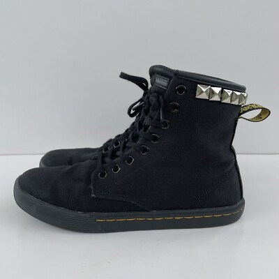 Martens Sheridan Boots Black Canvas Women’s Size With Studs EUC  Chukka