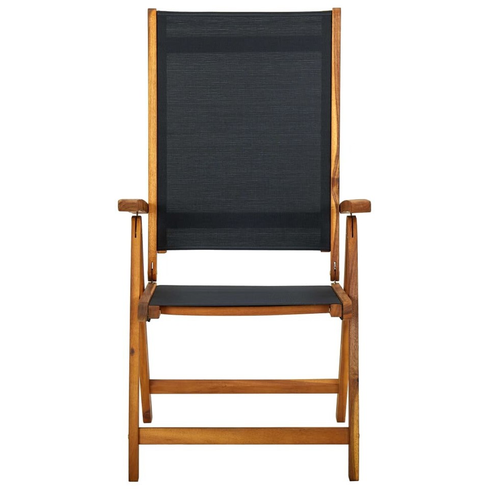 NNEVL Folding Garden Chairs 4 pcs Solid Wood Acacia and Textilene eBay