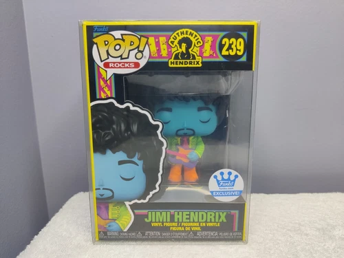 Funko Pop Jimi Hendrix Black Light Funko Shop Exclusive #239 w/Pop Protector