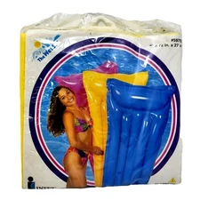 VTG Vintage 1997  WET SET  Air Mat Raft  72” x 27” Pool Float Vinyl Yellow