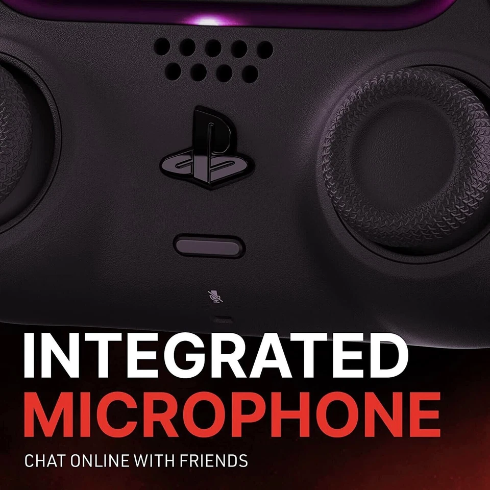 White/Soft Red Custom UN-Modded Controller Unique Design compatible with PS5 OEM - Image 4 of 4