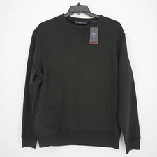 Cremieux Classics Men's Fleece Pullover L Large Black Solid NWT $89.50