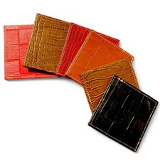 6 leather coaster set