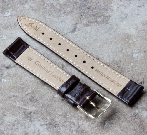 Short highly textured crocodile pattern 16mm leather vintage watch band 1960s - Picture 3 of 3
