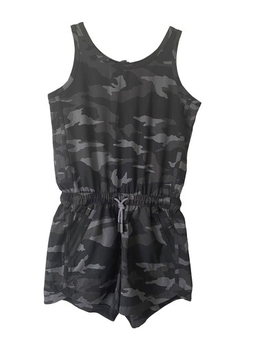 Athleta Girl On The Go Romper Size S/7 Black Camouflage Sleeveless NWOT - Picture 2 of 8