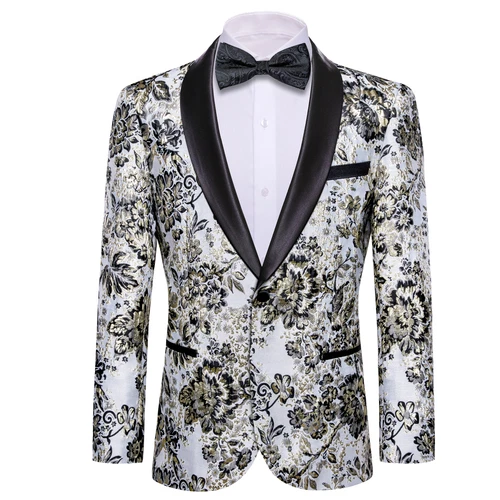 Para Hombres Floral Esmoquin Cena Chaqueta Calce Regular Chal Solapa Paisley Baile de graduación Fiesta Traje - Imagen 96 de 236