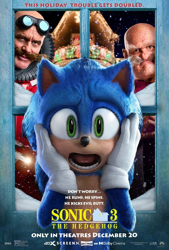 Sonic The Hedgehog 3 movie poster - 11 x 17 inches - Home Alone