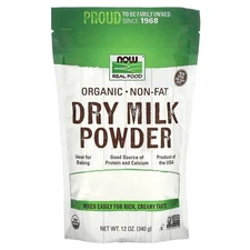 Organic Non Fat Dry Milk Powder 12 Ounce Good Source of Protein for Baking