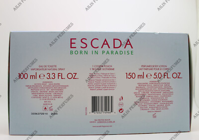 BORN IN PARADISE by Escada gift set women (3.3 oz edt + 5.0 oz