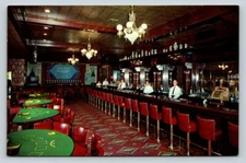 postcard Golden Nugget Gambling Hall interior Saloon Restaurant Las Vegas NV bar