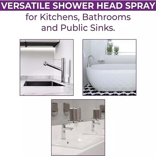 Double Tap Bath Sink Shower Head Hose Spray Hairdresser Pet Push On Mixer - Picture 7 of 10