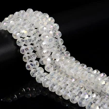 Clear AB Color Crystal Glass Matte Faceted Round Beads 8mm 10mm 12mm 15.5"Strand