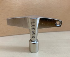 LUDWIG 60s Vtg DRUM KEY Rare NICKEL Plated Part Tuning Wrench Tool 50s Keystone