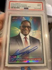 2021 Topps Finest NBA Dominique Wilkins On Card Auto SP Auto /10 White Refractor
