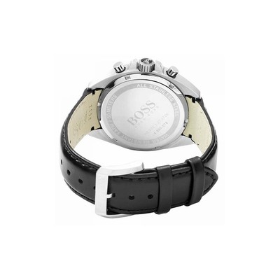 HUGO BOSS 1513085 44mm Silver Stainless Steel with Black Leather 