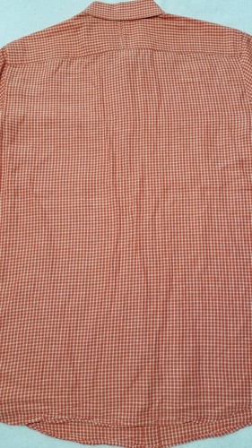 BANANA REPUBLIC Men's 17-17.5 Extra Large Gingham Plaid Orange Linen Blend Shirt - Picture 10 of 12