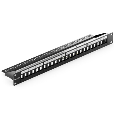 deleyCON 24 Port Patchpanel Modular Keystone Module CAT LAN Netzwerk Patchfeld