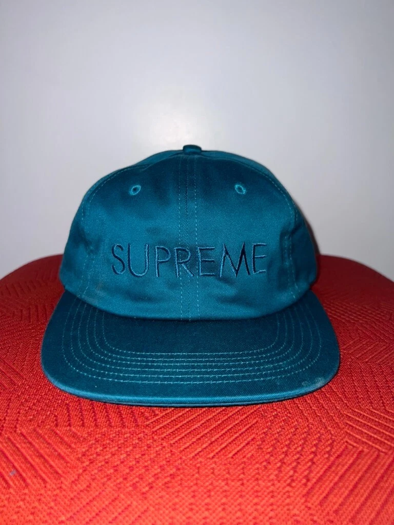 Chapeau 6 panneaux logo tonal suprême de FW15 en sarcelle   100 % authentique