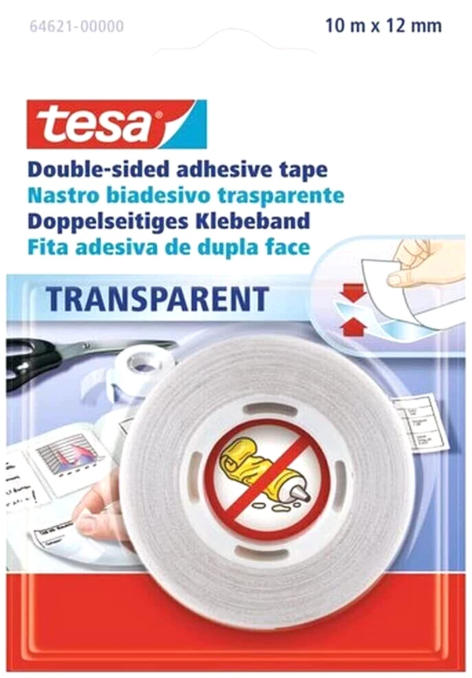 Tesa ® Doppelseitiges Klebeband 10m x 12mm transparent 64621-00000