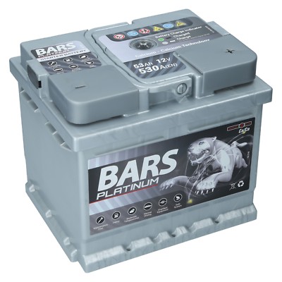 Autobatterie 12V 53 Ah 500A EN BARS PLATINUM Wartungsfrei sofort Einsatzbereit