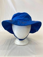 Child Safari Cap Bucket Hat Blue Sharks Chin Strap Mesh Sides Adjustable 50 UPF