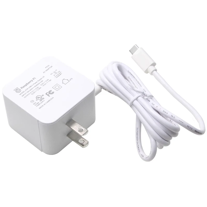 27W USB-C Raspberry Pi 5 Official Power Supply Adapter 5V 5A White US UK EU Plug - Image 2 of 4