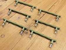 6 Bamboo Pulls Plant Handles Drawer Knobs Cabinet Pulls CAST IRON Hardware