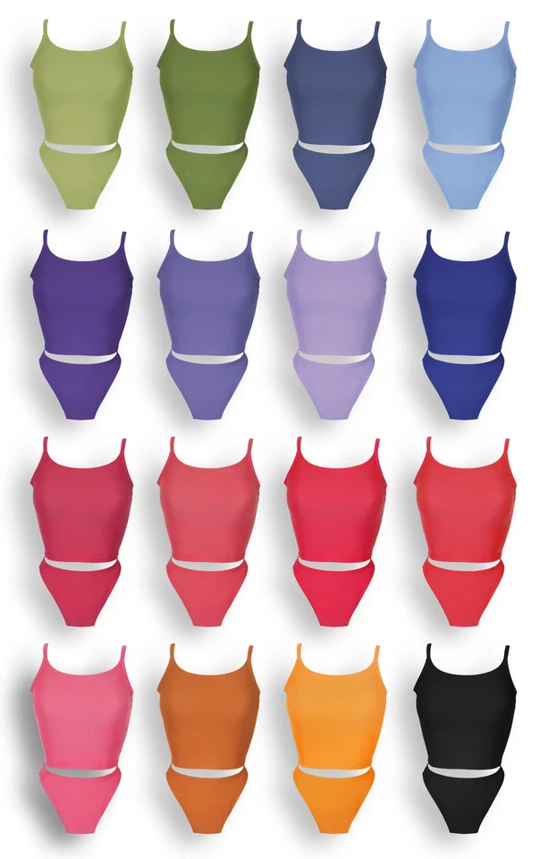 Tankini Gr 36 - 44 Slip +Tank-Top sportlicher Bikini viele Farben Damen Bademode - Bild 1 von 1