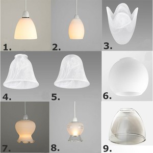 Set Of 3 Easy Fit Glass Ceiling Shades Frosted Acid Etched Dome