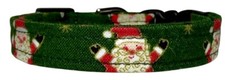 Mini Santa Claus Hunter Green Handmade Safety Cat Collar - ADULT