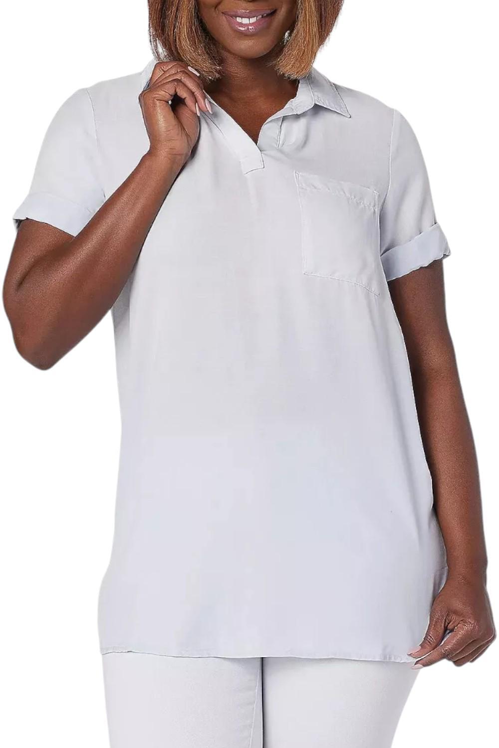 Женский топ с коротким рукавом Dip Dye ShortSleeve с боковым швом, промытый серебристым омбре