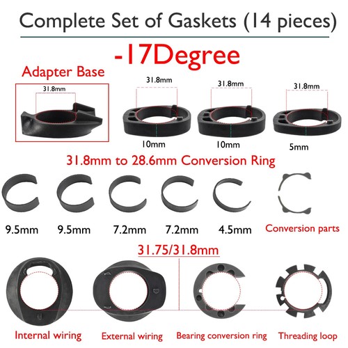 Road / Mountain Bike Carbon Stem 6° 12° 17° 60-120mm Fork Clamp Diameter 31.8mm - Picture 27 of 48