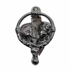 Chrome Plated Kissing Cherubs Front Door Knocker with Screws Renovators Supply