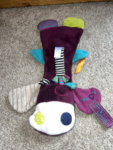 Mamas and & Papas soft Toy Comforter Cow beanie blankie flat 15” Rare❤️ - Picture 3 of 8