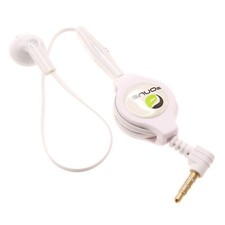 Headphone Retractable Mono Earphone 3.5mm w Mic Headset for Cell Phones