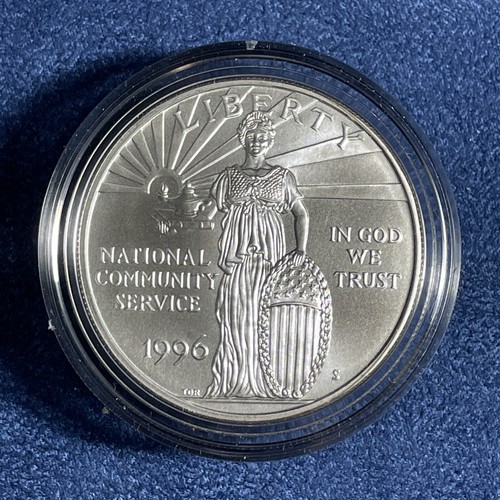 1996 US Mint National Community Service Silver Dollar BU Coin W/ OGP & COA- Z376 - Picture 3 of 10