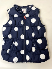 Gymboree Navy Blue White Puffer Vest Polka Dot Medium 7 8 NEW