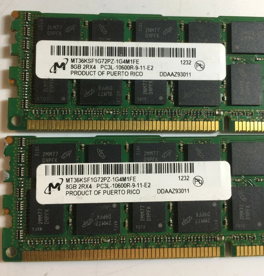 Assorted Server RAM LOT 5x8GB PC3-10600R DDR3 Registered ECC Server Pulls* - Image 3 of 4