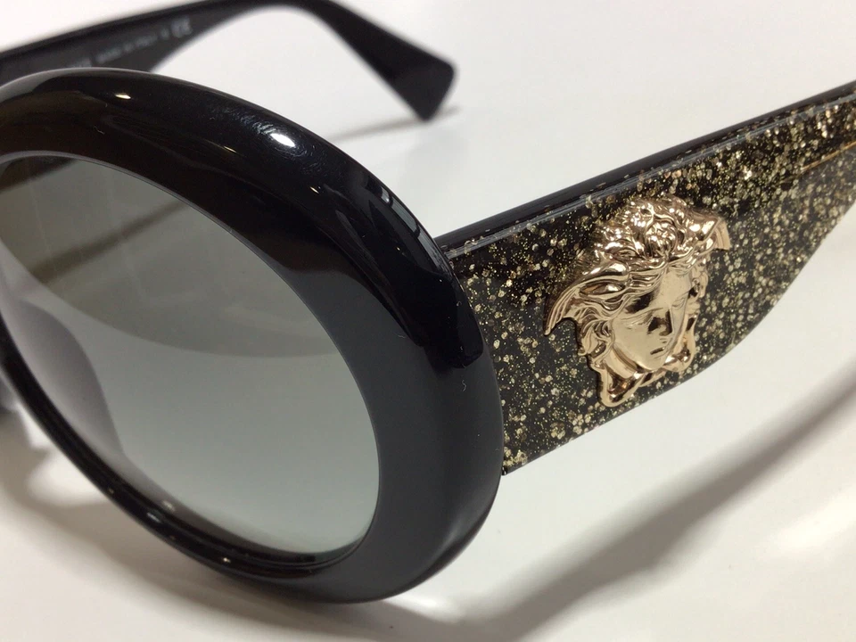 VERSACE GOLD MEDUSA Black SUNGLASSES ( 55-20  140 ) - SPECTACULAR/ NEW - Image 2 of 4