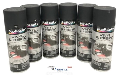 Duplicolor HVP106 (6PACK) Vinyl & Fabric Spray High Performance Flat Black 11 Oz
